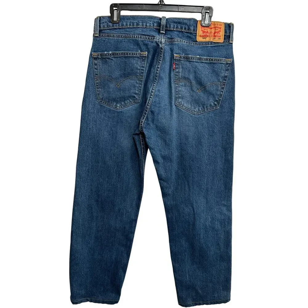 Levis 505 Regular Straight Leg Jeans 32x30 Medium Wash Red Tab Normcore Denim